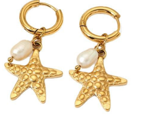 Ocean pearl hoops