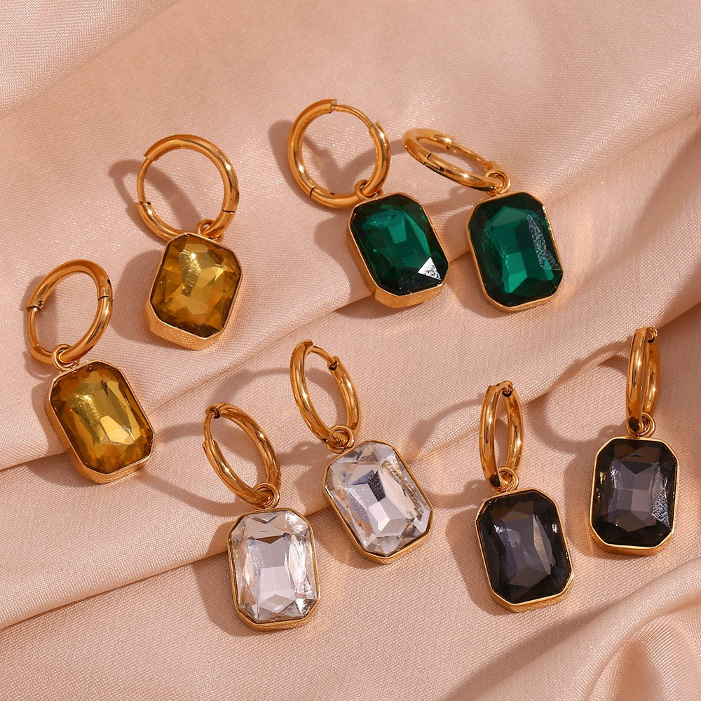 Depp Green gem earrings
