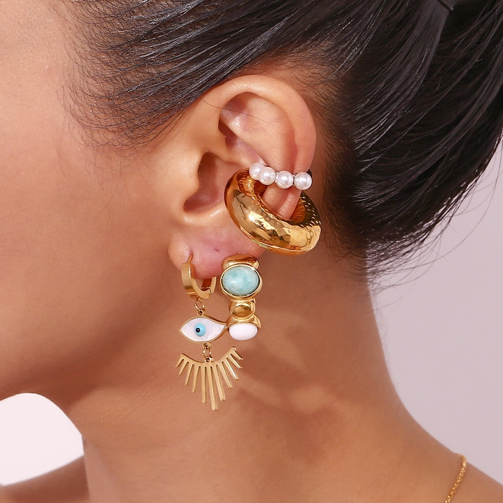 Michata Evil eye lashes earrings