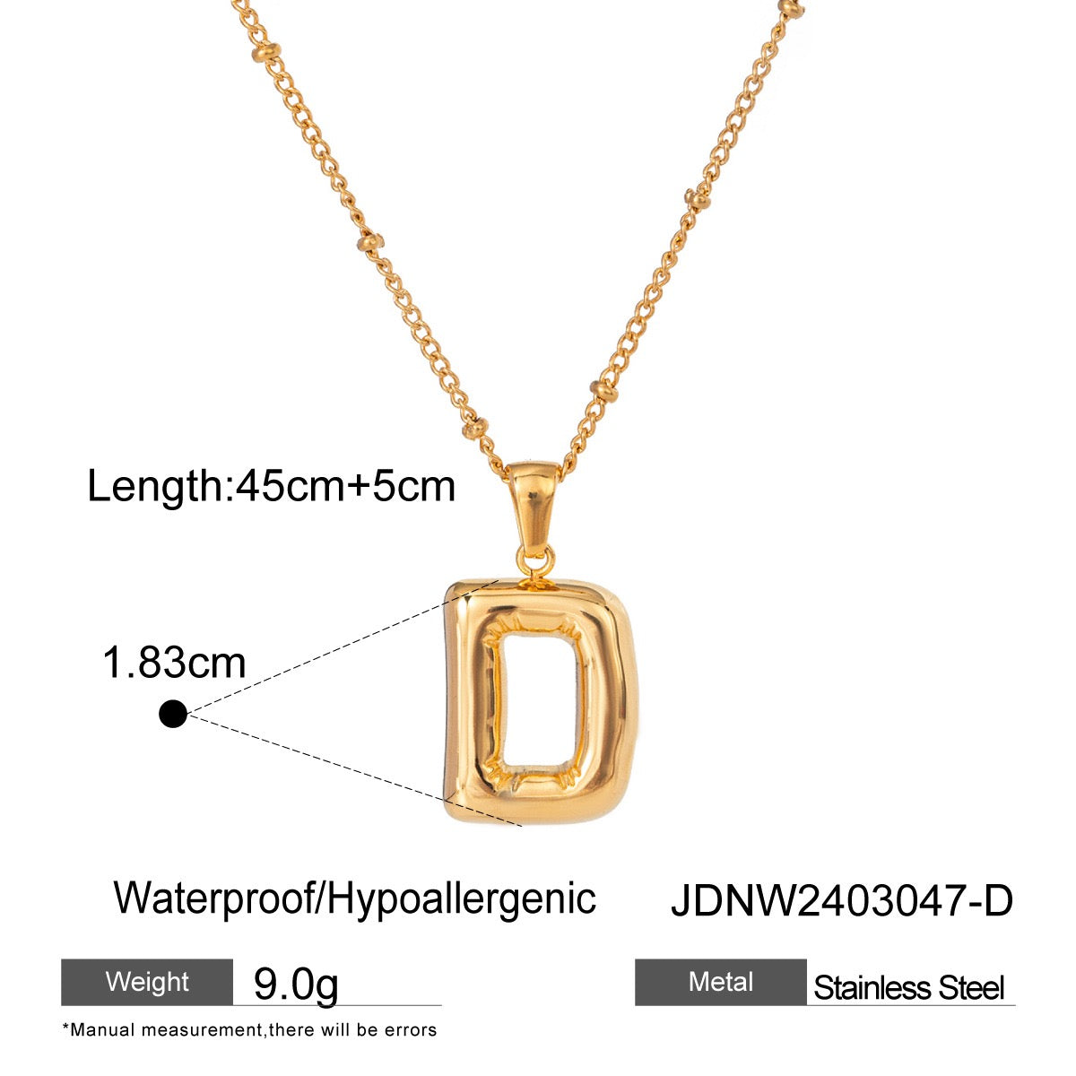 Alphabet name necklaces