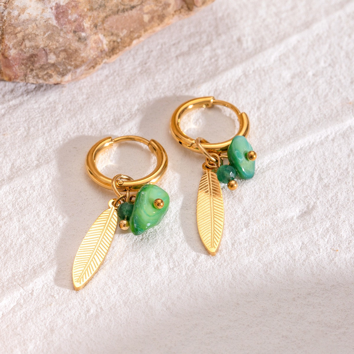 Green leaf hoops