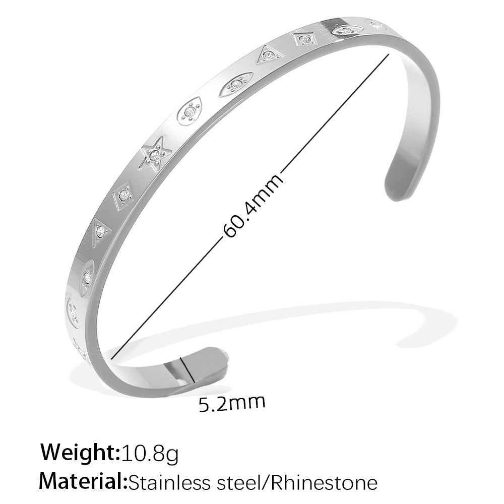 Silver water ocean bangles