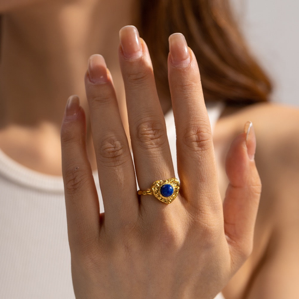 Thea Lava heart rings