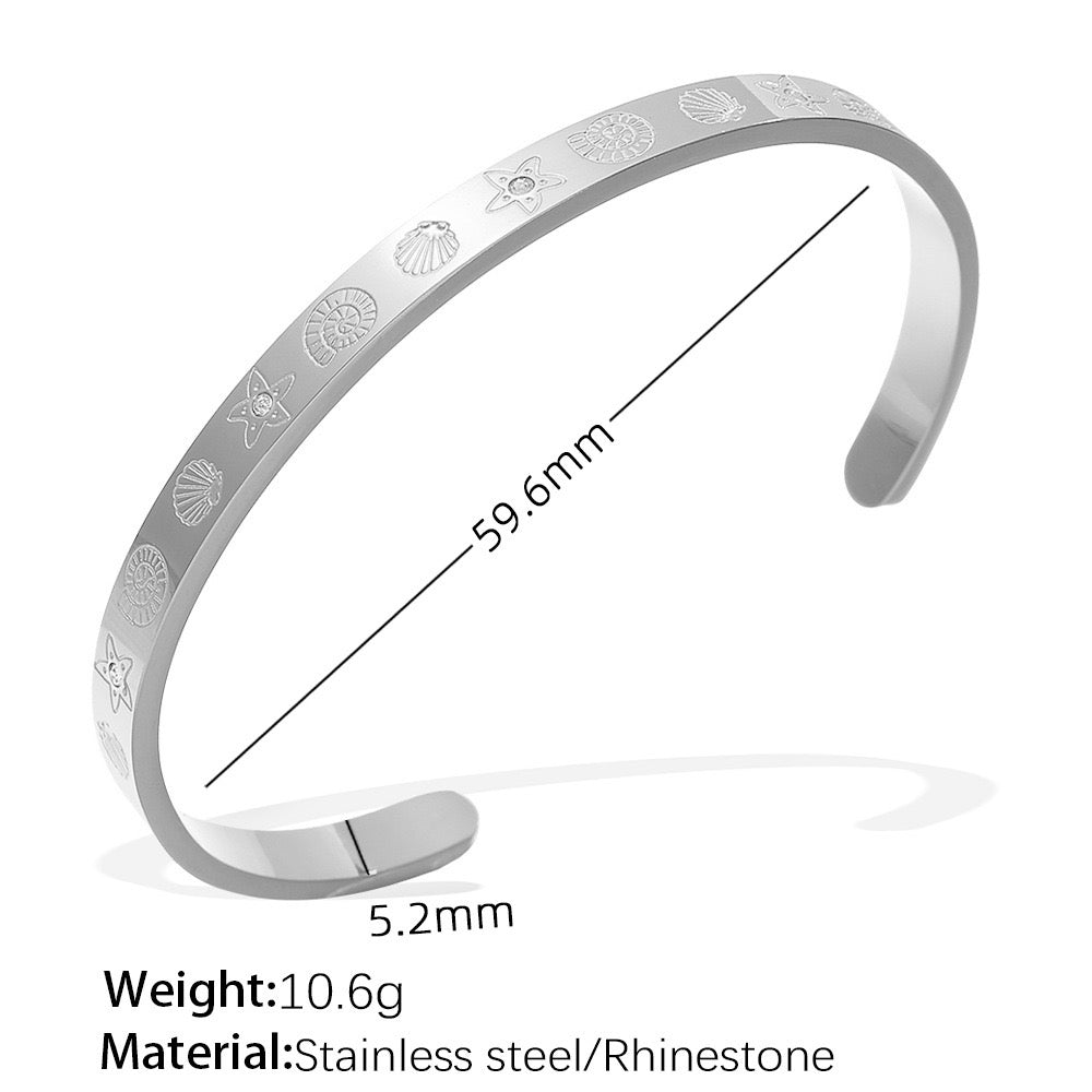 Silver water ocean bangles