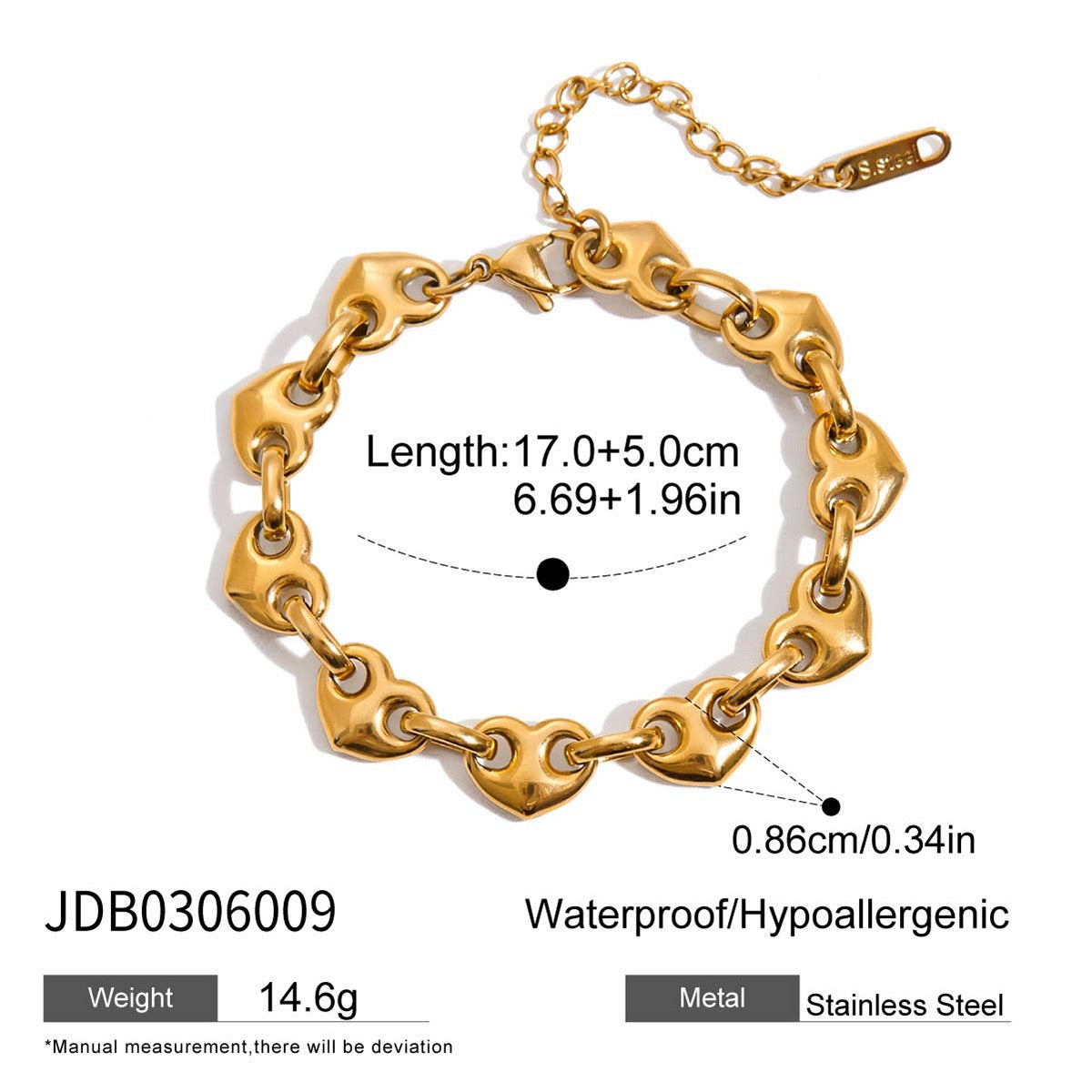 Golden heart chain set