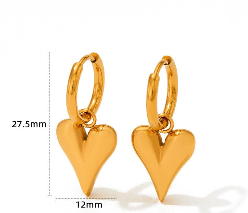 Heart hoop earrings
