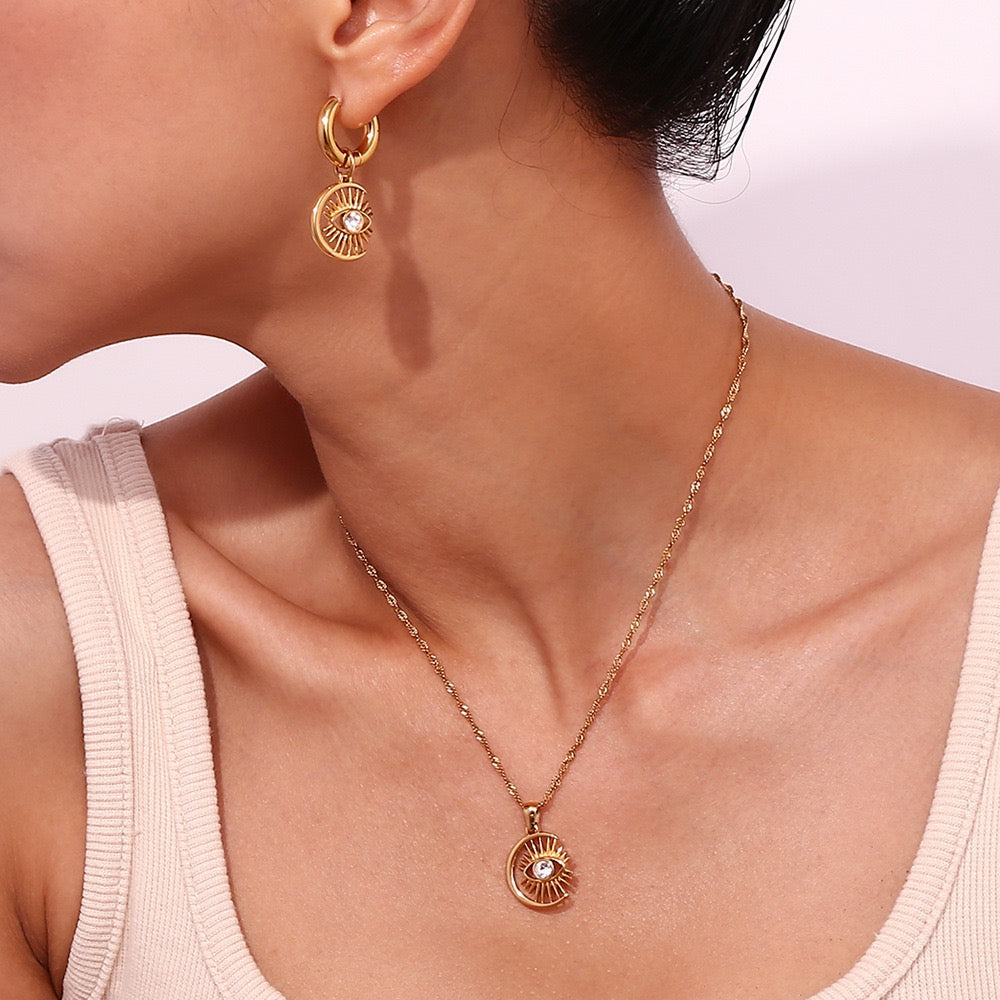 Zara Evil eye moonlight hoops