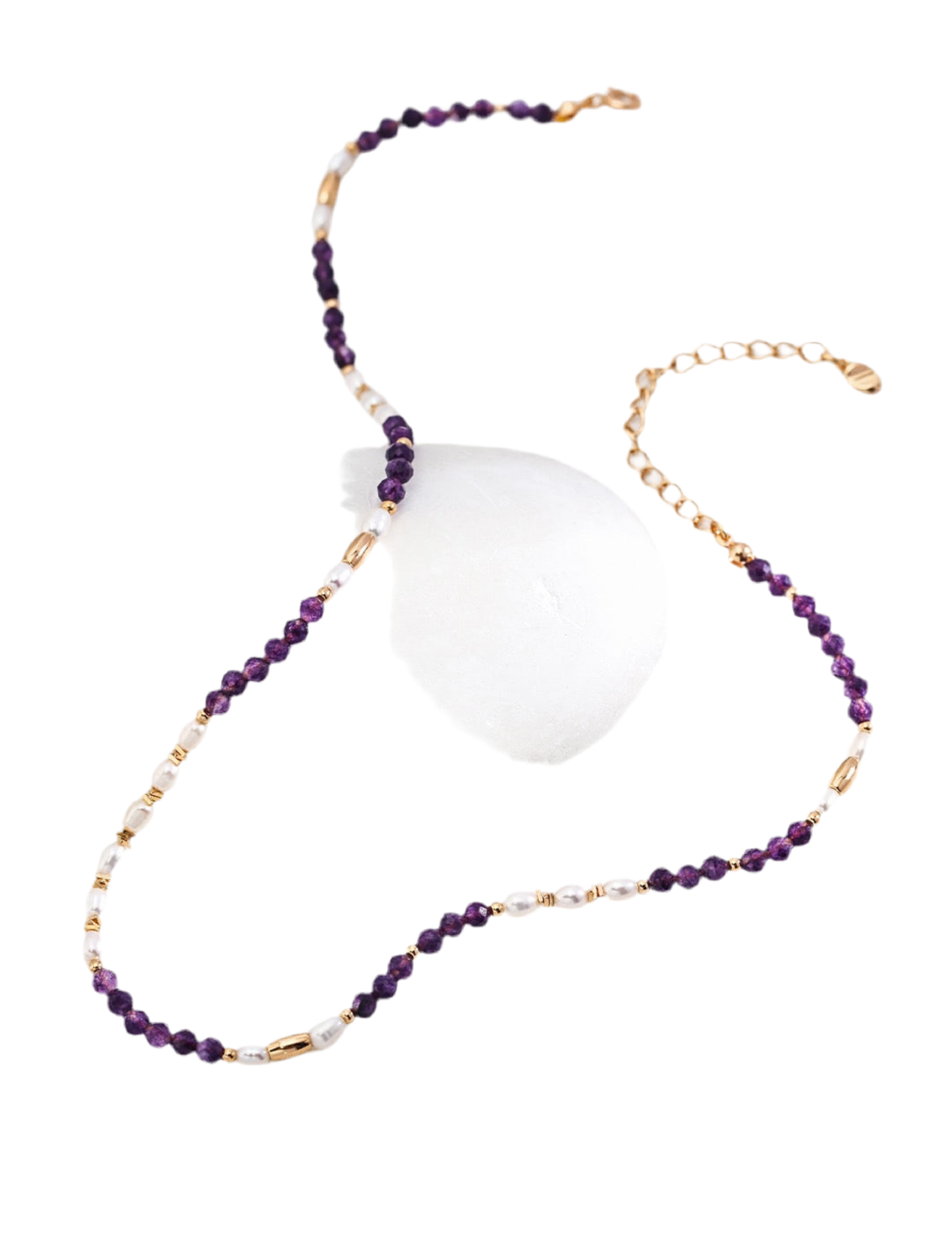 Amethyst purple pearl necklace
