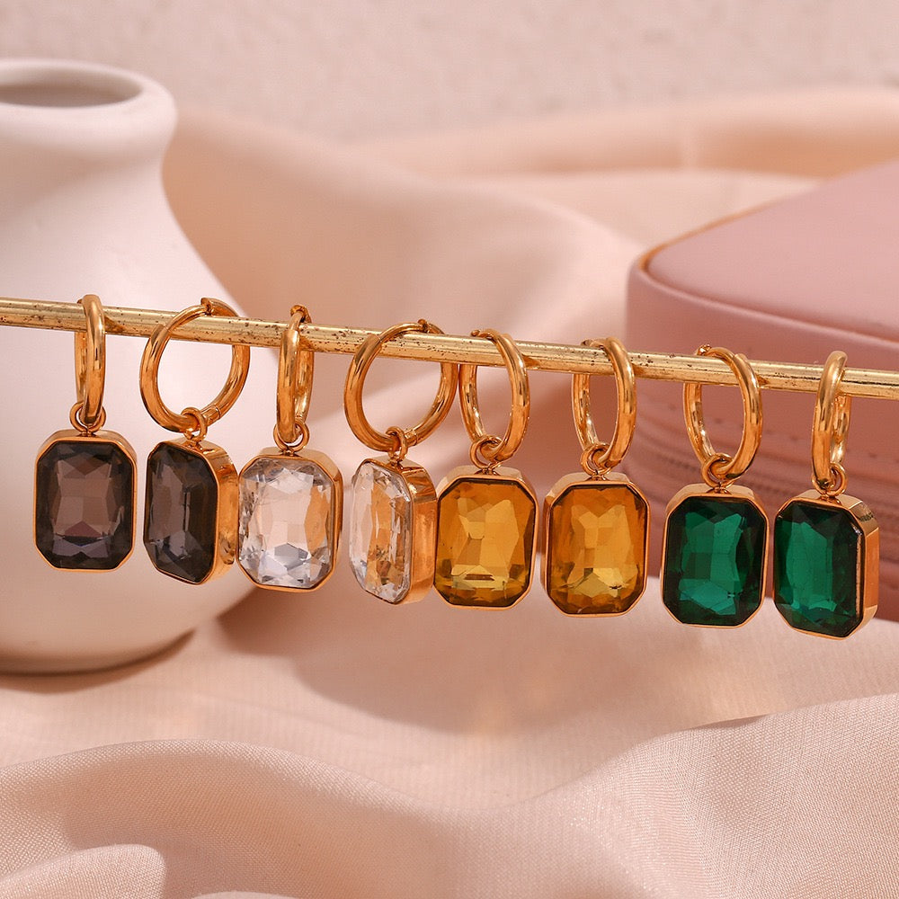 Depp Green gem earrings