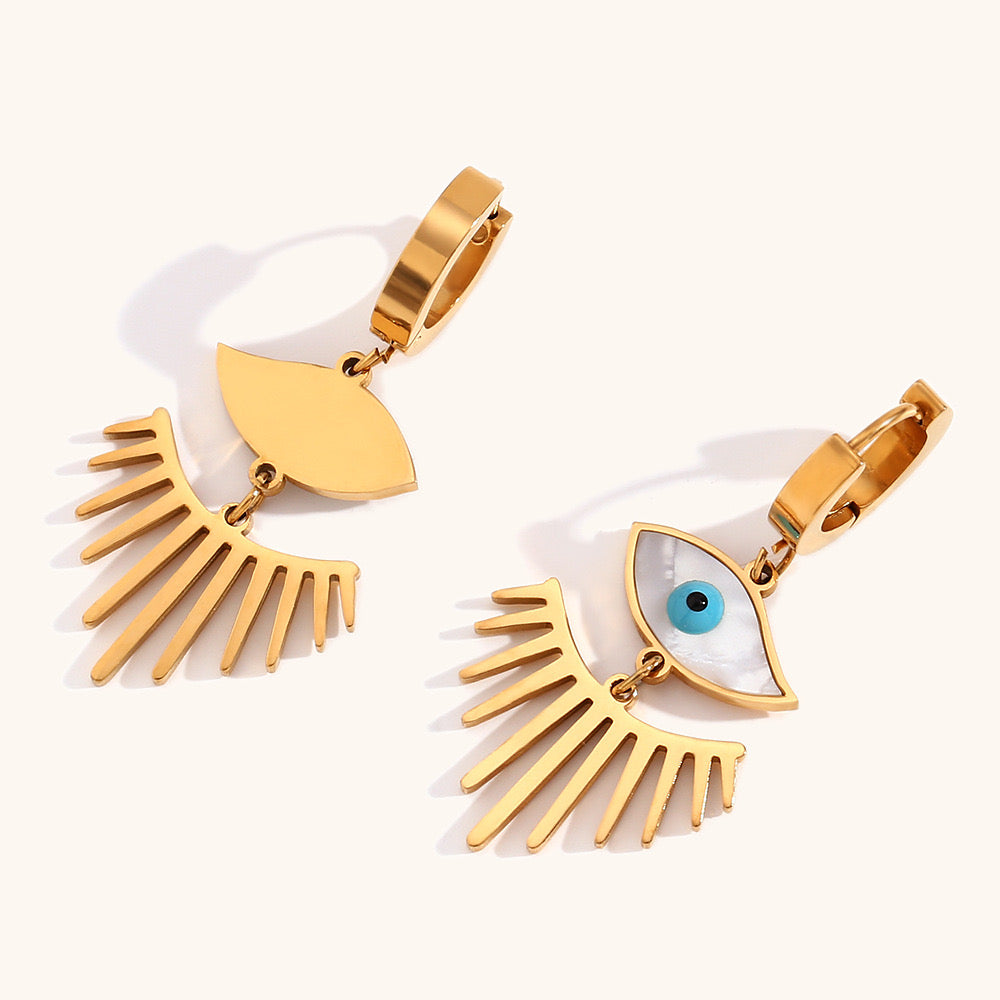 Michata Evil eye lashes earrings