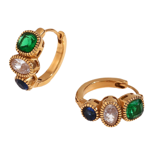 Onnina Vintage green hoops