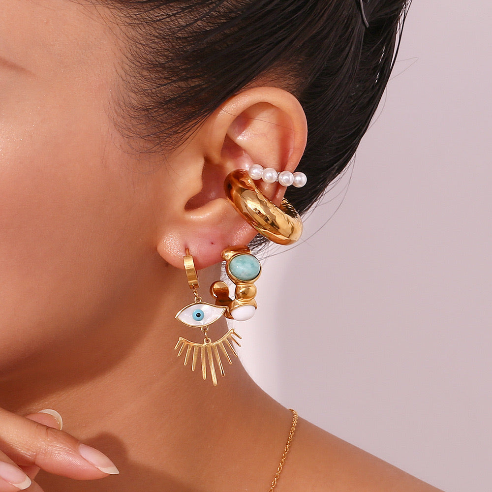 Michata Evil eye lashes earrings