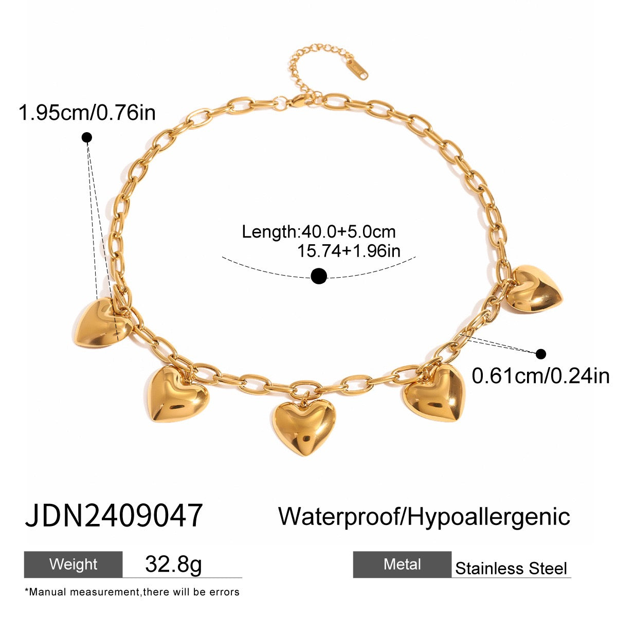 Heart charm necklace