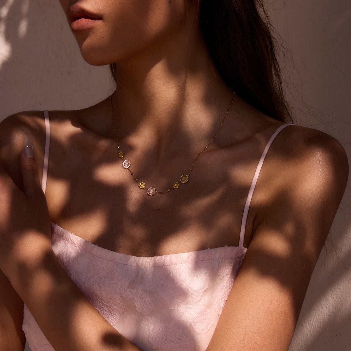 Pink Daisy necklace