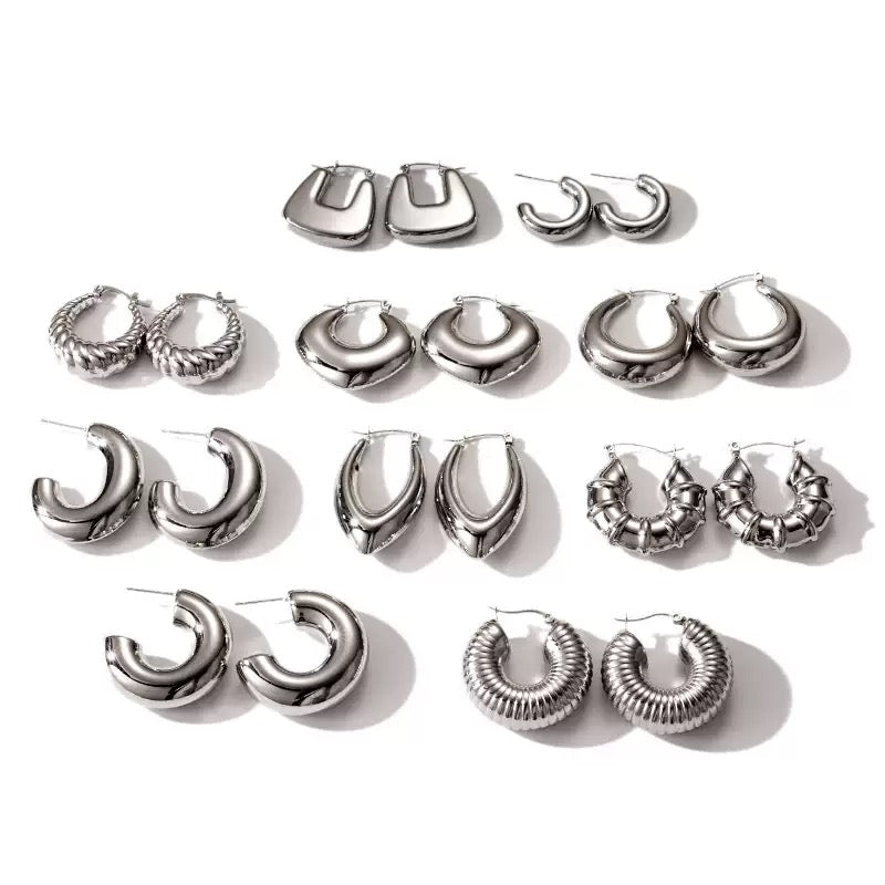 Stainless steel classic hoops
