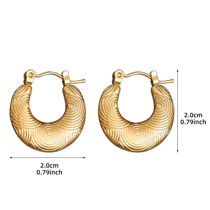 Pattern round hoops earrings