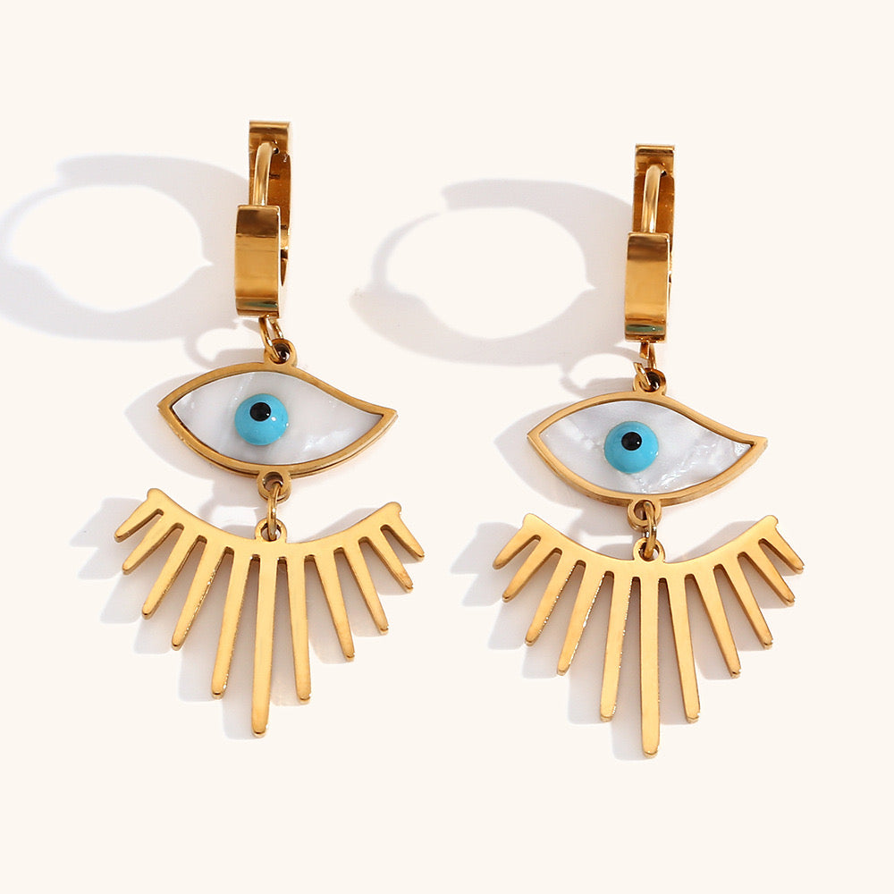 Michata Evil eye lashes earrings