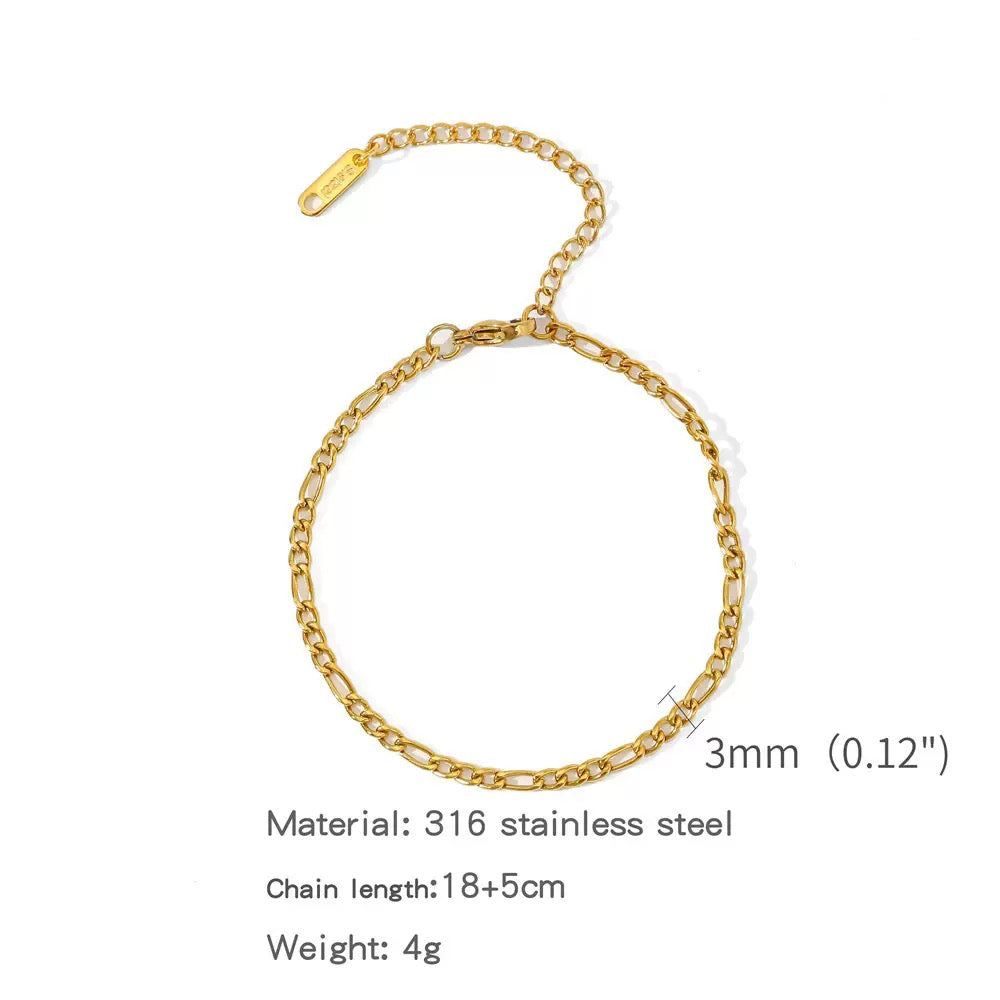 Dainty plain chain bracelets