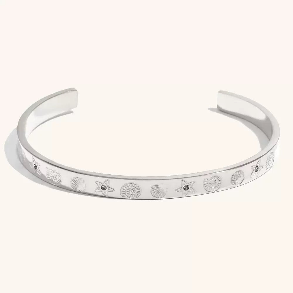 Silver water ocean bangles