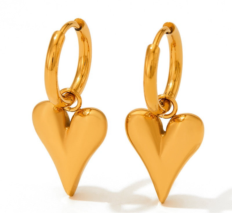 Heart hoop earrings
