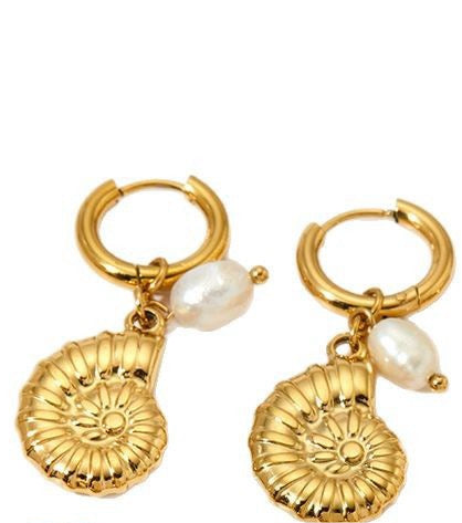Ocean pearl hoops