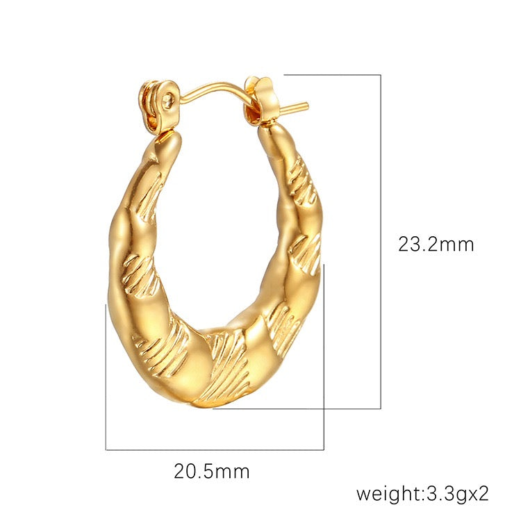 Pattern round hoops earrings