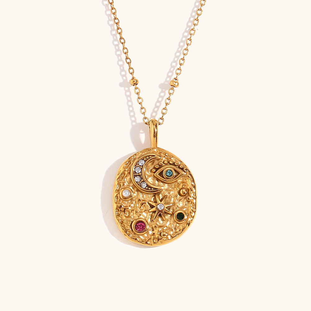 Starry moon night necklace