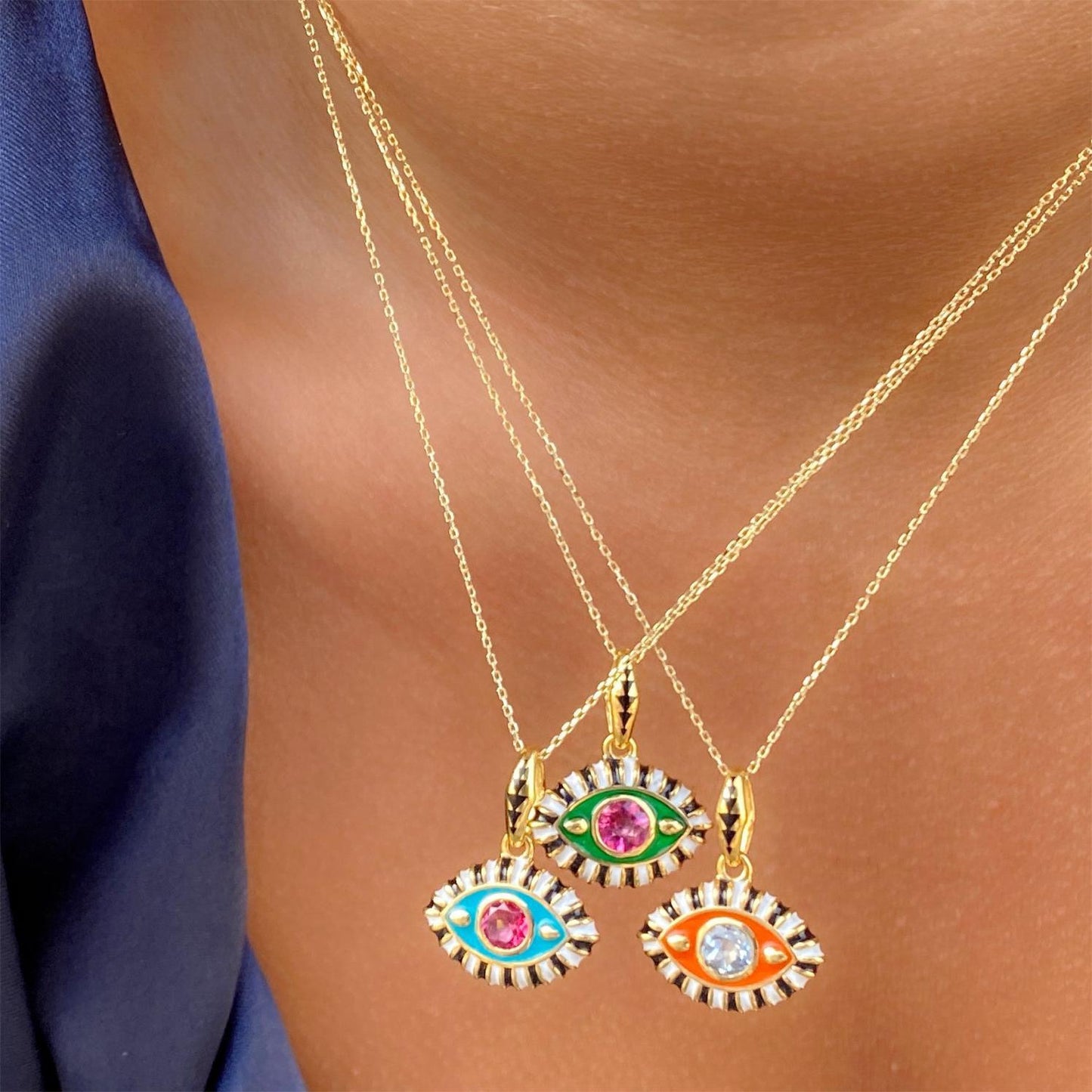 Hanks Evil eye zircon necklace