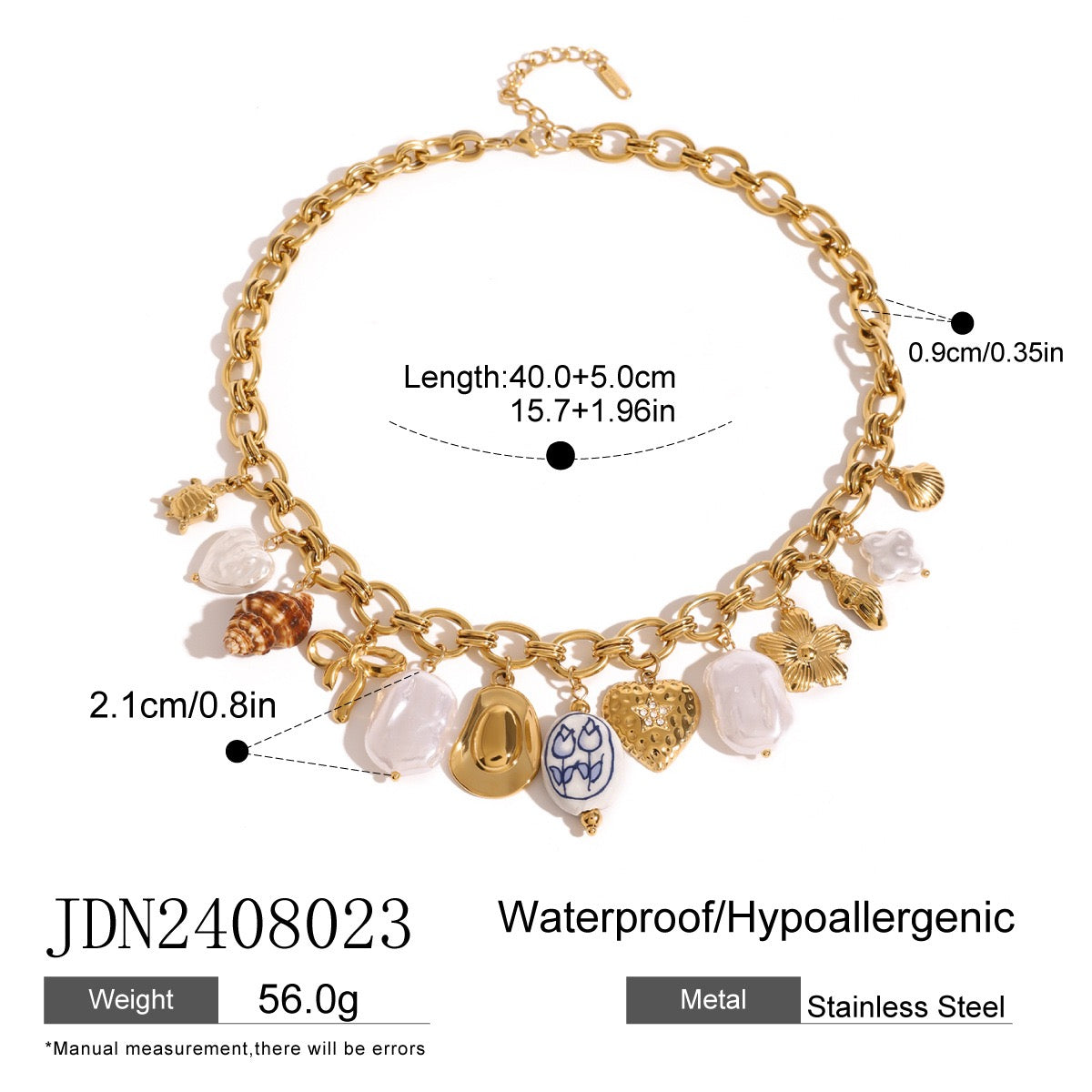 Aisha bondi blue summer charm necklace