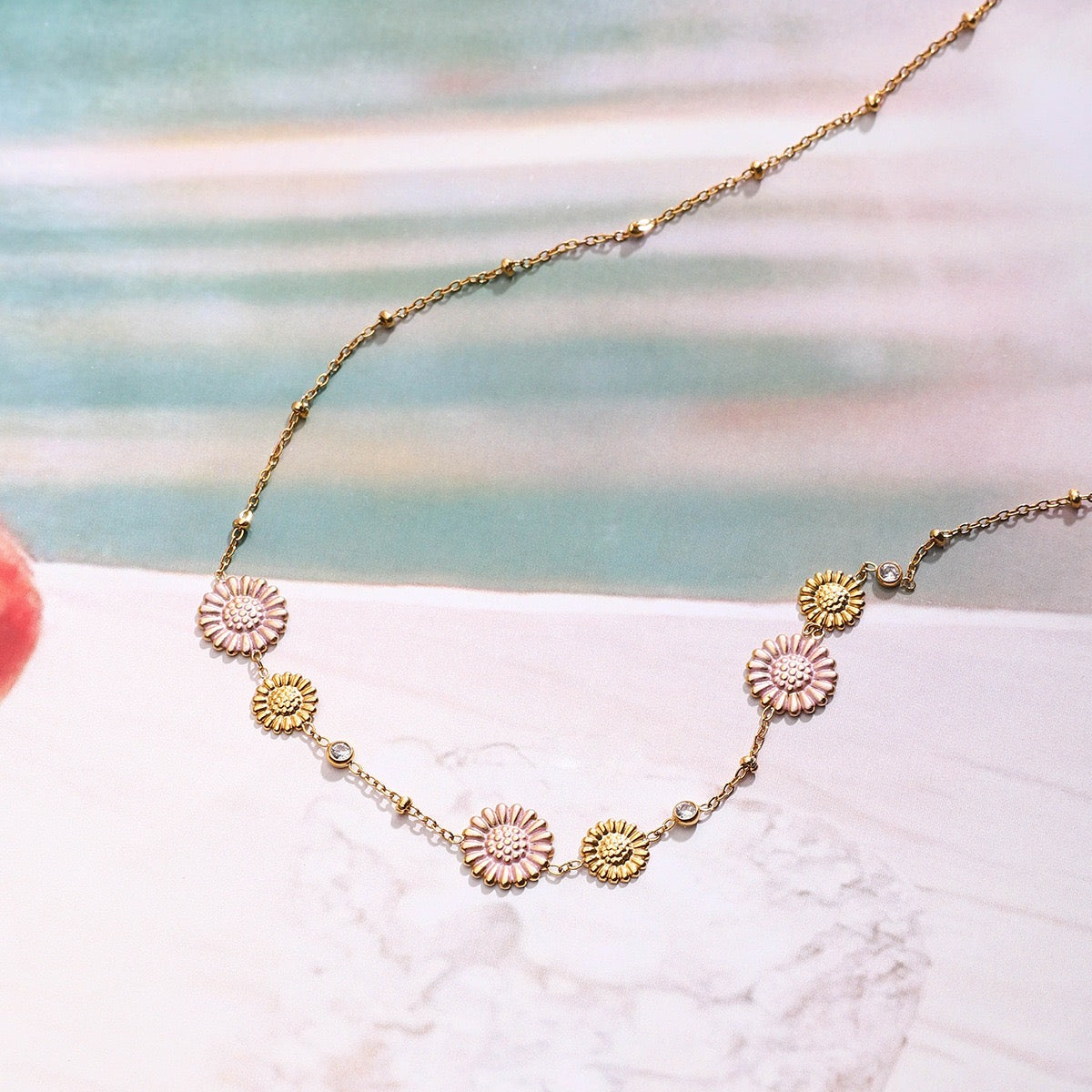 Pink Daisy necklace