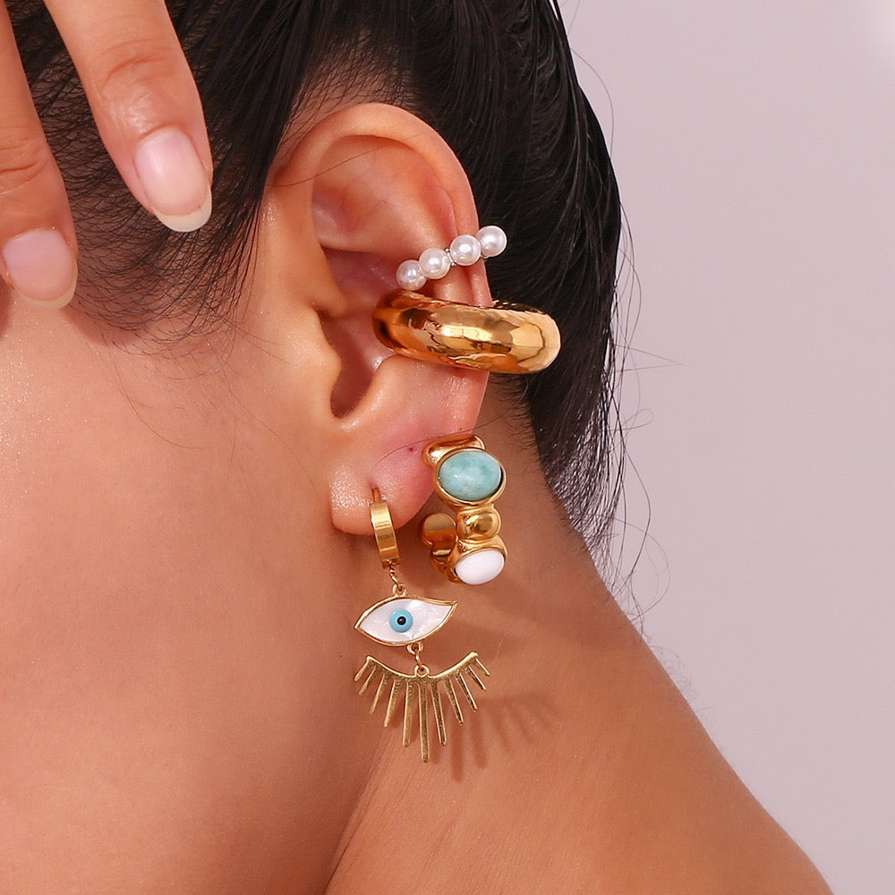 Michata Evil eye lashes earrings