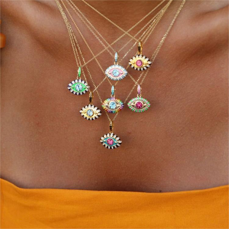 Hanks Evil eye zircon necklace