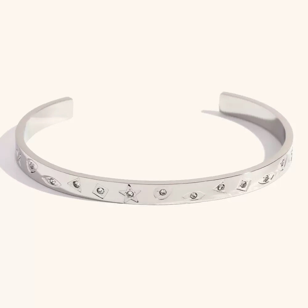 Silver water ocean bangles