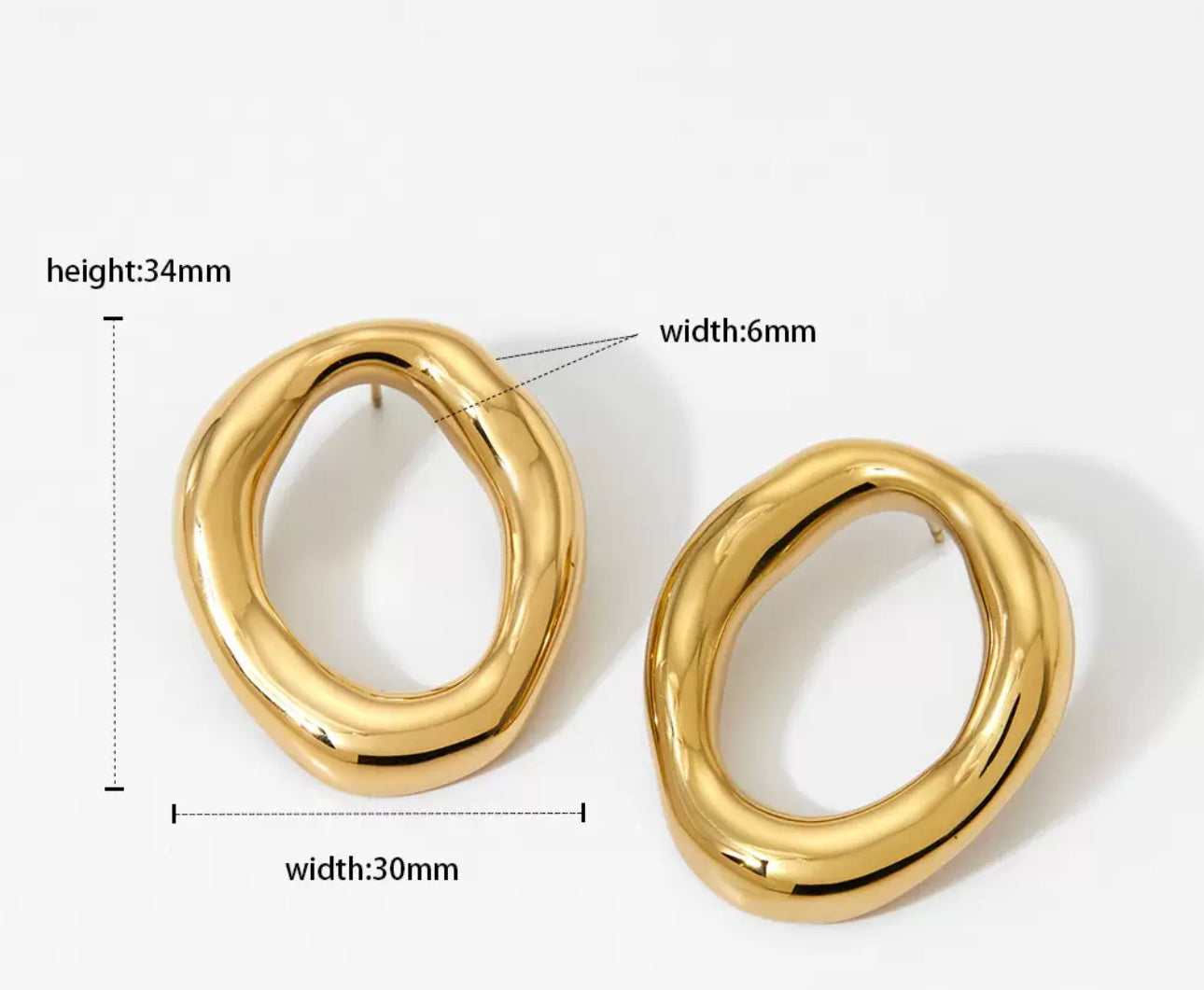 Oval hoops earrings