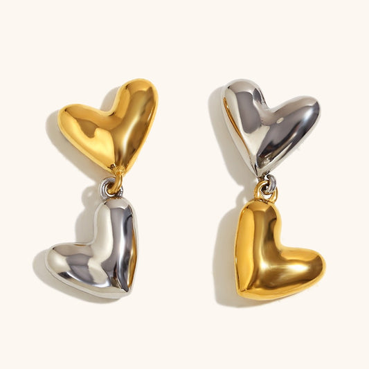 Two hearts mix earrings