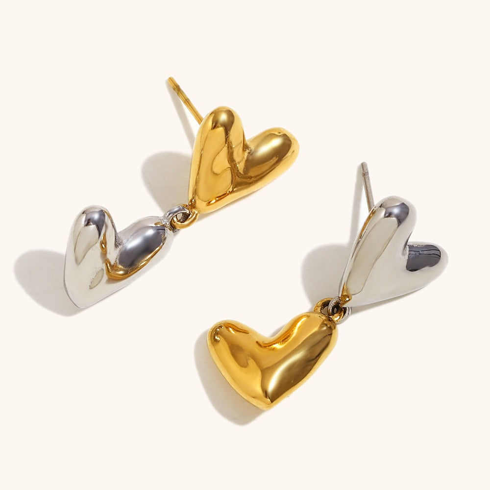 Two hearts mix earrings