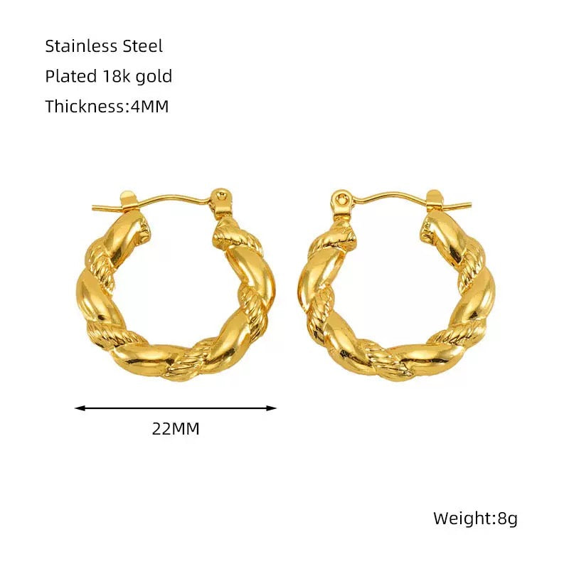 Dainty braid hoops