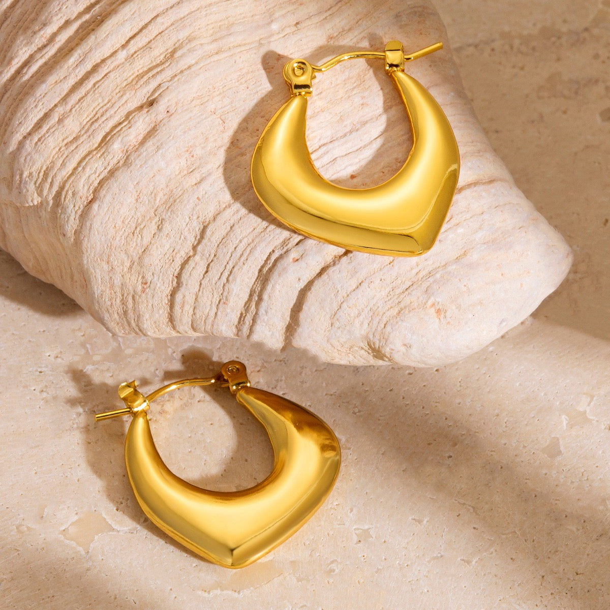 Tilted heart hoops