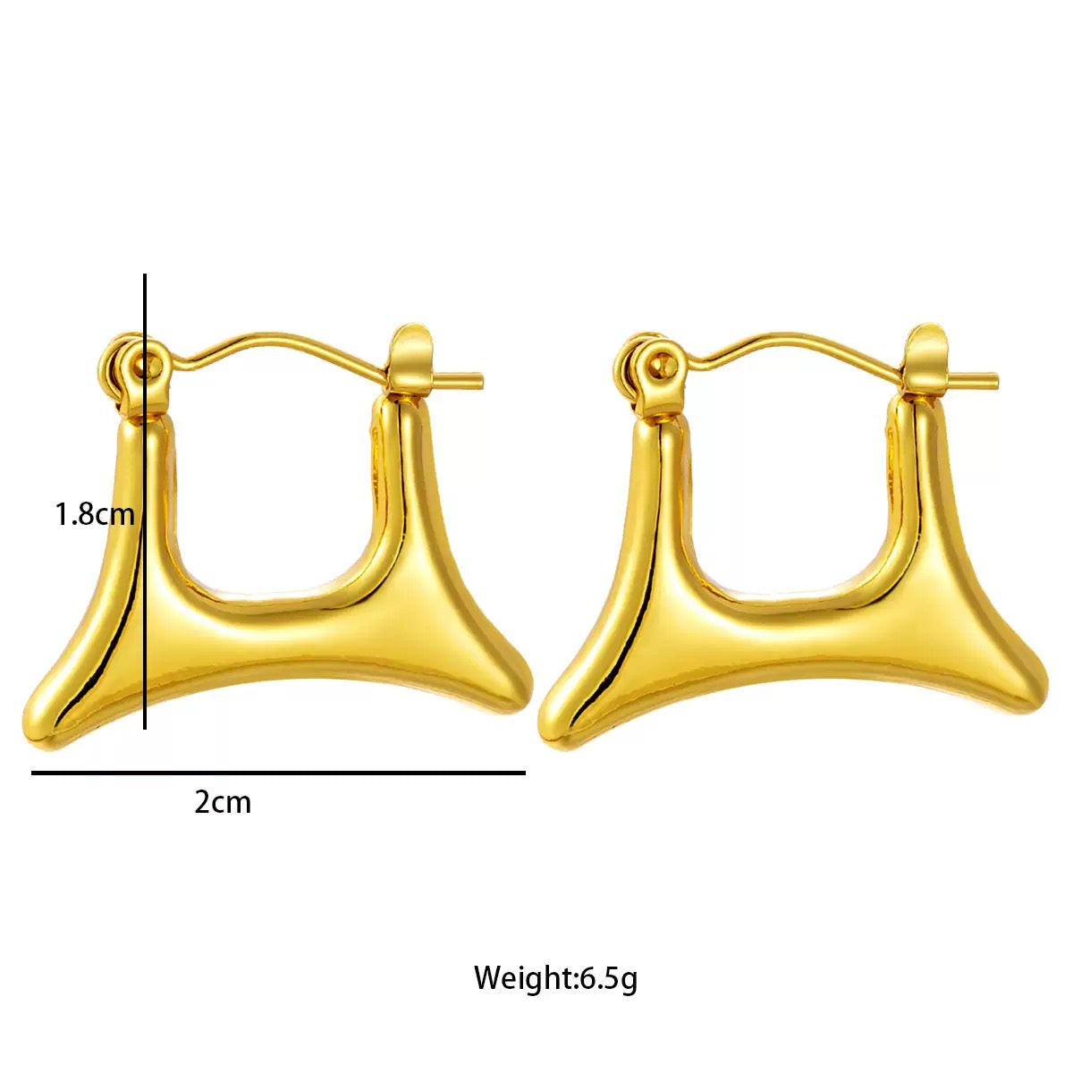 Dainty square hoops