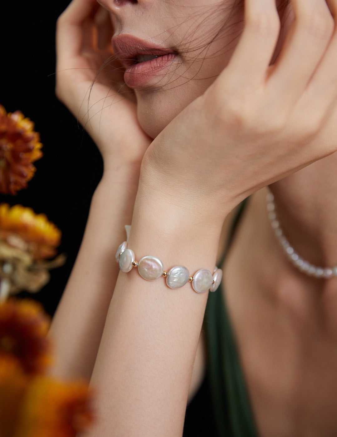 Flat baroque Pearl bracelet