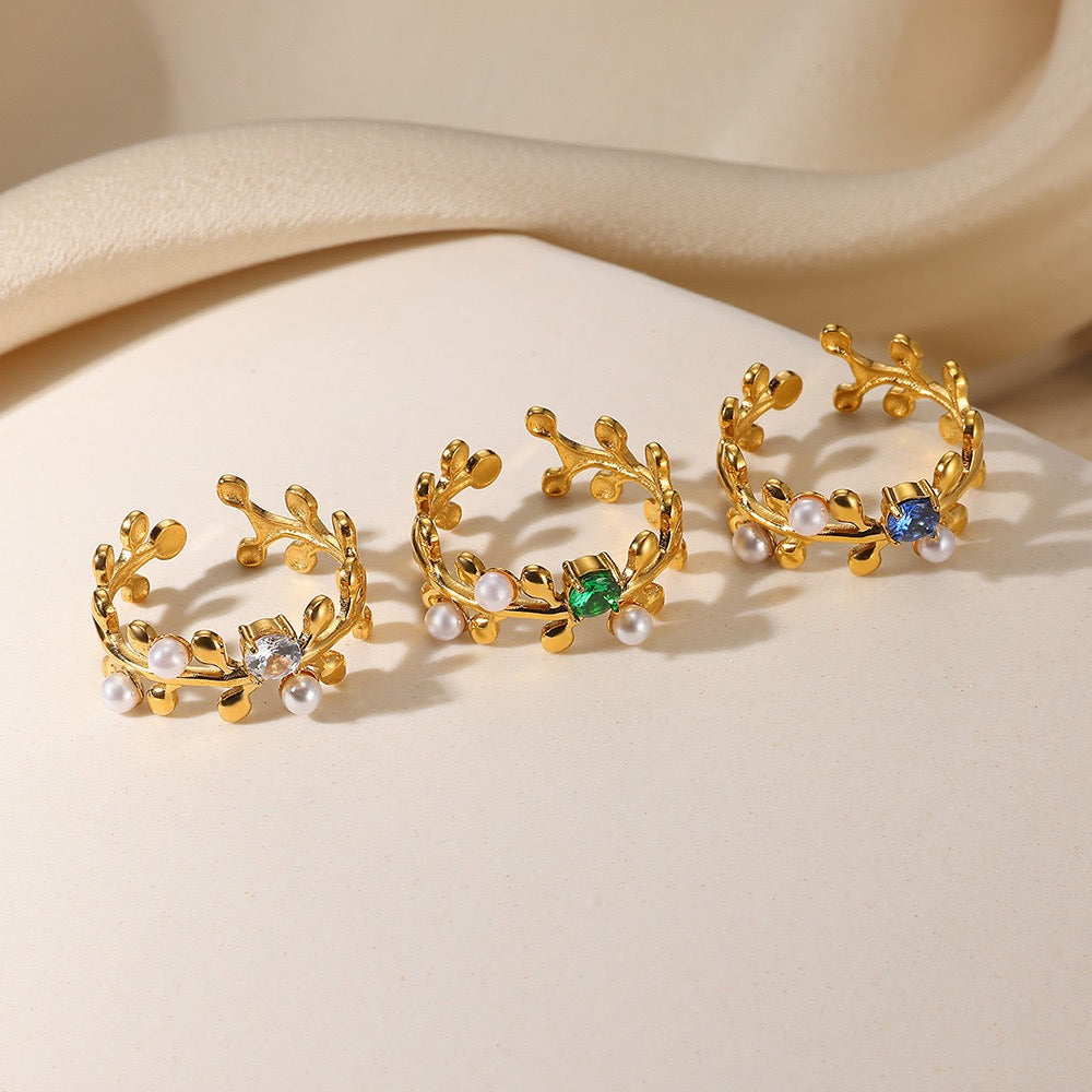 Coral gem rings