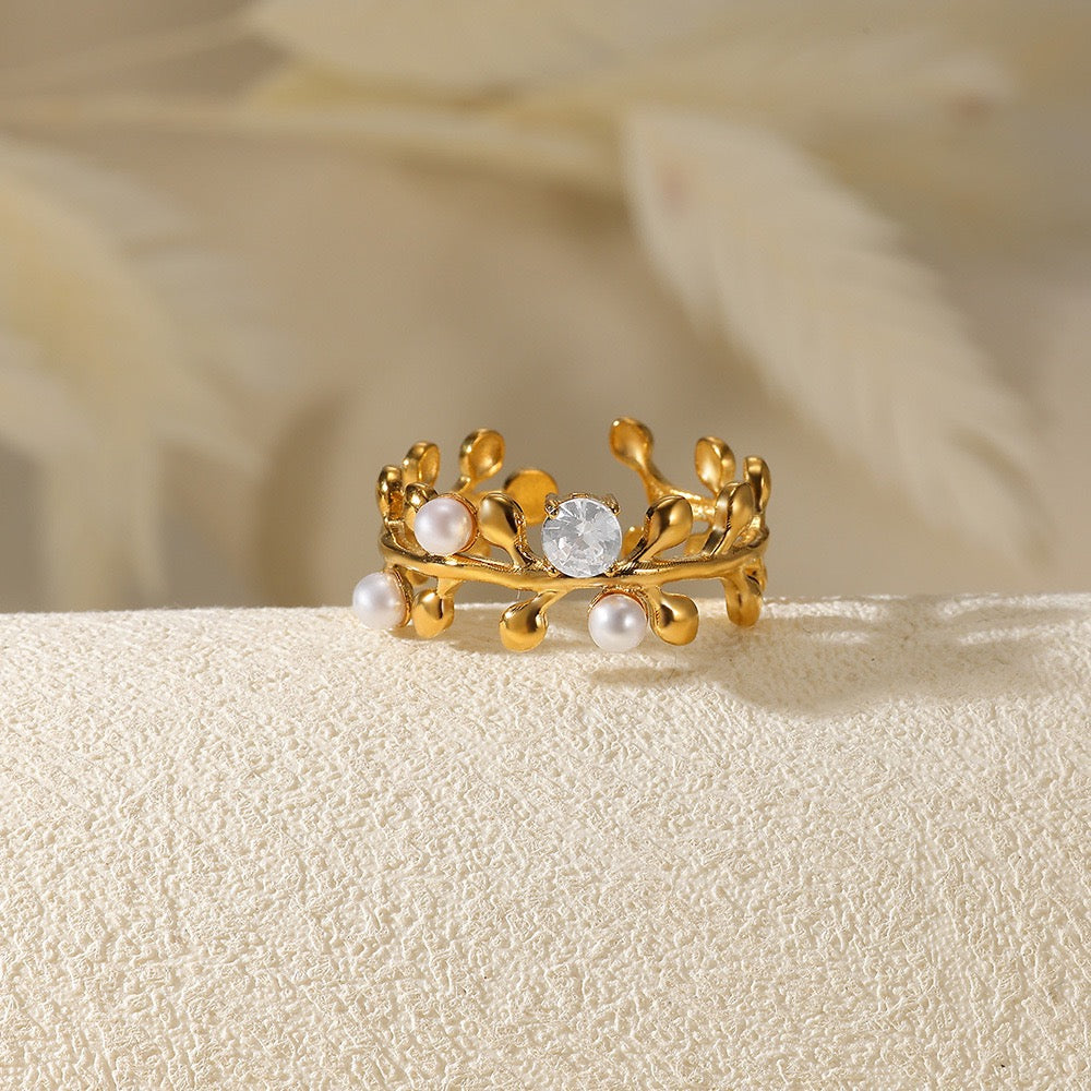Coral gem rings