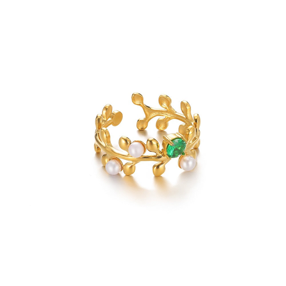 Coral gem rings