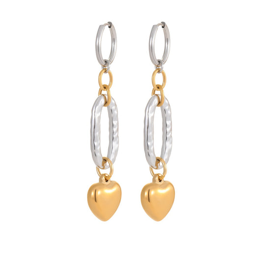 Two tones heart hoops