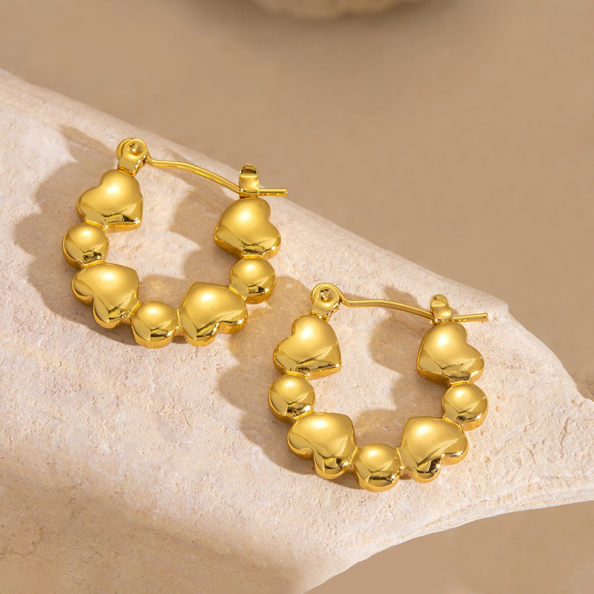 Chubby heart hoops