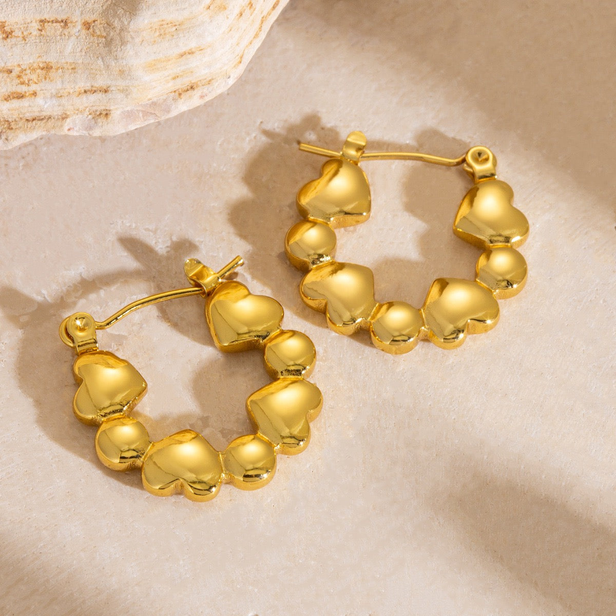 Chubby heart hoops