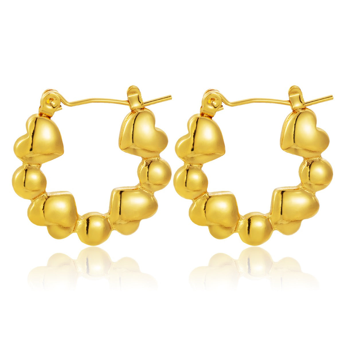 Chubby heart hoops