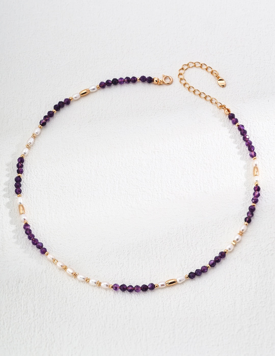 Amethyst purple pearl necklace