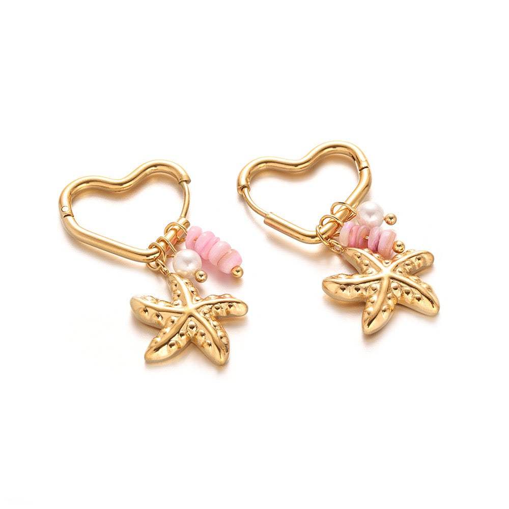 Little ocean charm hoops