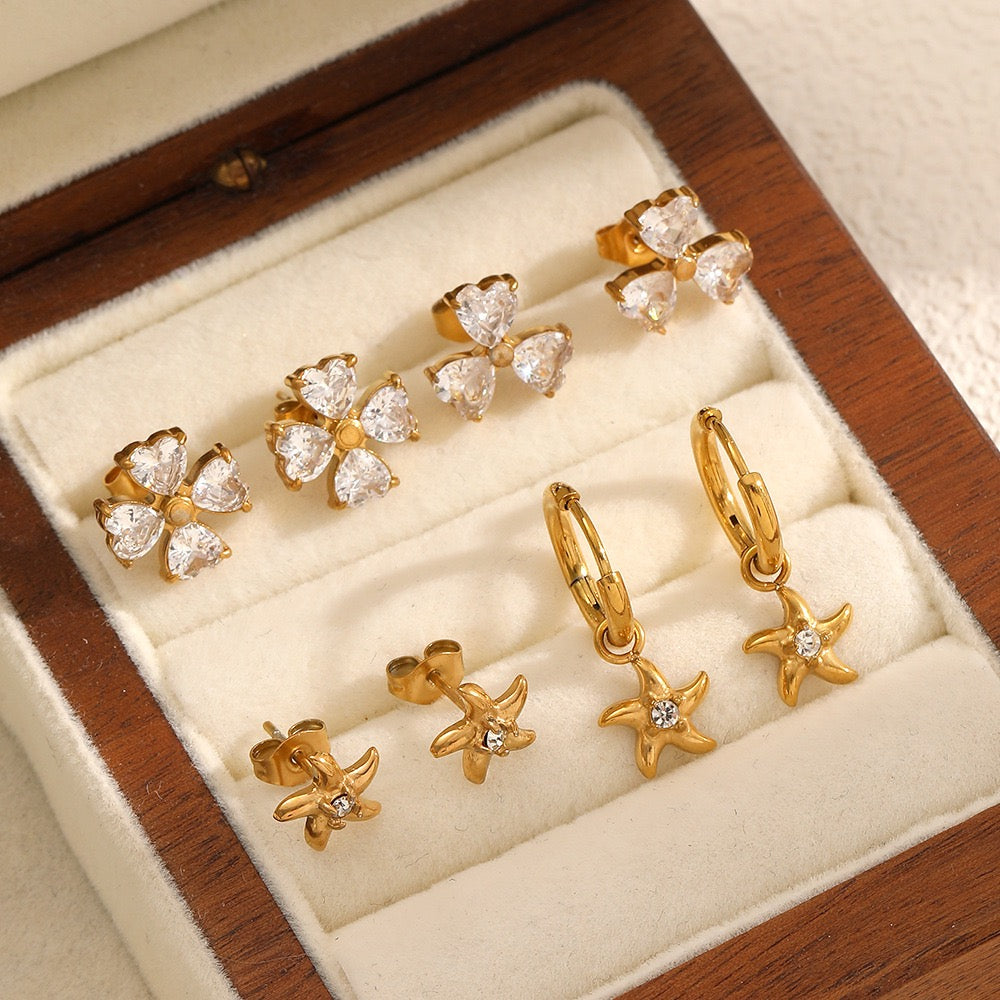 Dainty starfish hoops